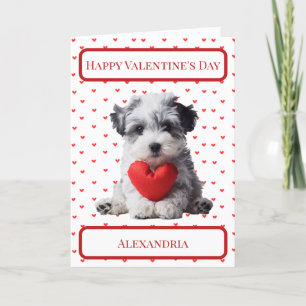 Personalised Maltipoo  Puppy Dog Valentine's  Thank You Card