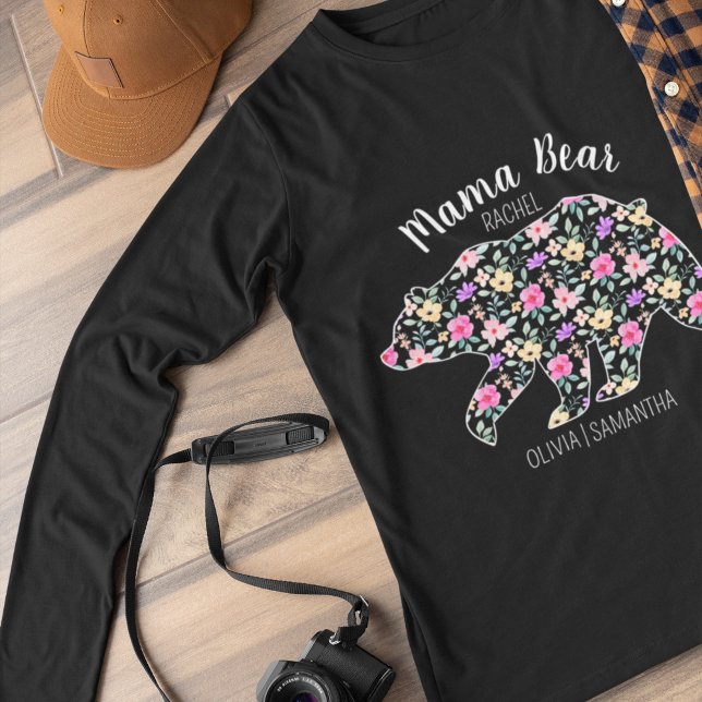 Personalised Mama Bear Floral Mother Mum Mummy  T- T-Shirt (Creator Uploaded)