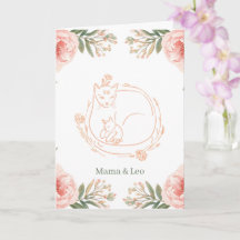 Personalised Mama Cat & Kitten Floral Mother's Day