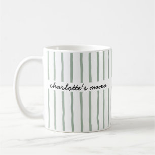 Personalised Mama Custom Child's Name Striped Gift Coffee Mug