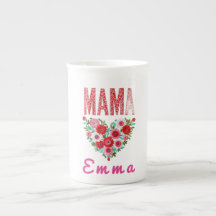 Personalised Mama Heart Floral Custom Gift