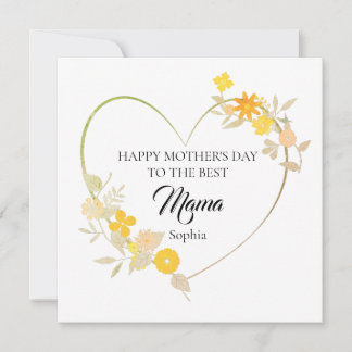 Personalised Mama Name Mother’s Day Floral Heart