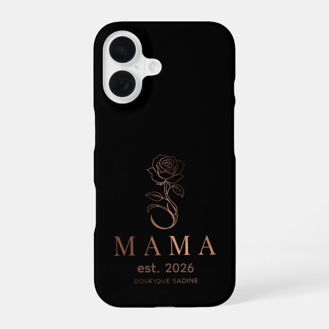 Personalised MAMA Rose Minimalist iPhone Case | Cu (Back)