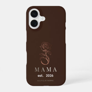 Personalised MAMA Rose Rich Espresso iPhone Case