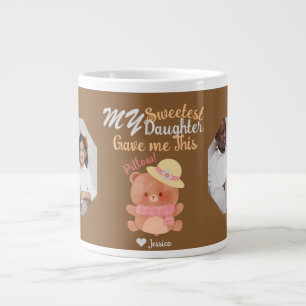 Personalised Mama & Sweetest Daughter Names Photo Large Coffee Mug