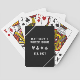Personalised Man Cave Card Game Room Name Silver