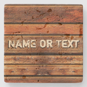 Personalised Man Cave Rustic Coasters