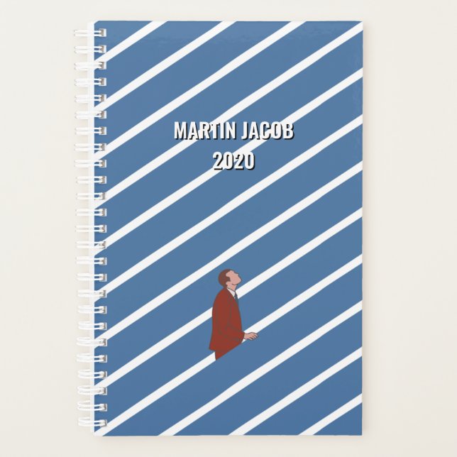 Personalised Man Going Up Motivational Gift Planner (Front)