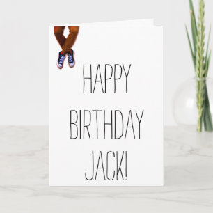 Personalised, Man Legs on Edge of Card
