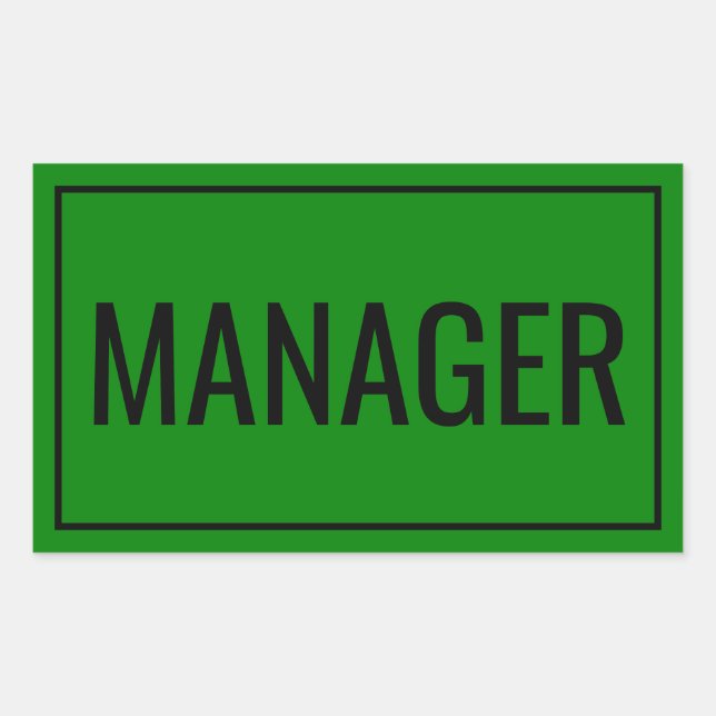 Personalised Manager Stickers for Work Supplies (Front)