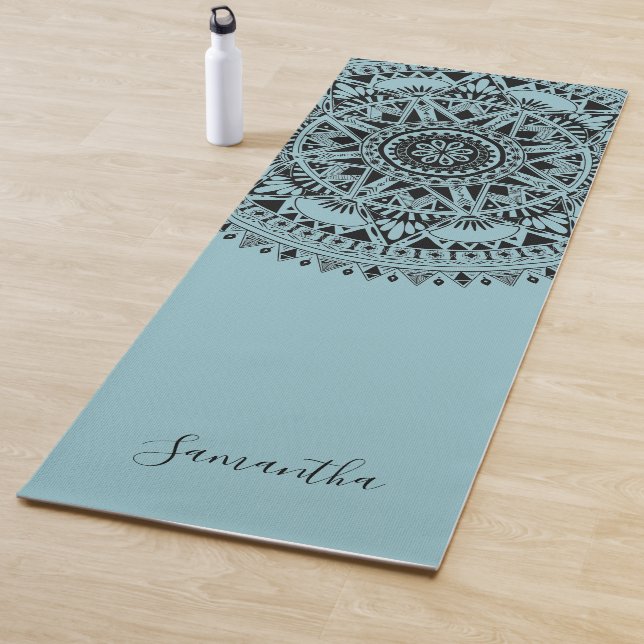 Personalised Mandala Blue Yoga Mat (In Situ)