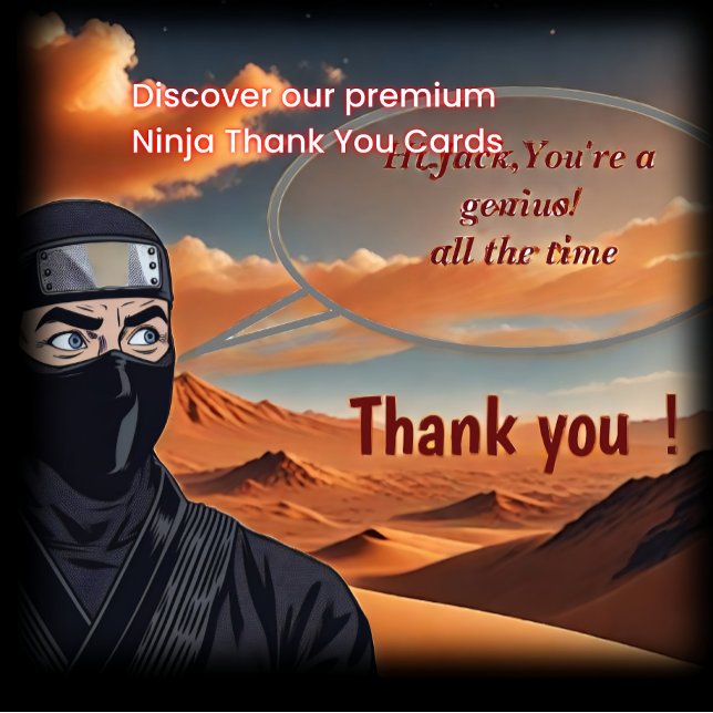 Personalised Manga Comic Ninja Thank You Card  (Creator Uploaded)