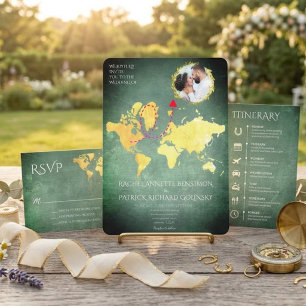 Personalised Map of Love Journey Wedding Invitation