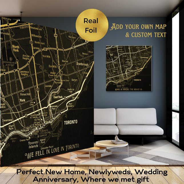 Personalised Map Wedding Newlyweds Anniversary Foil Prints (Creator Uploaded)