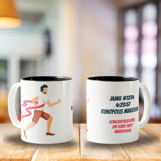 Personalised Marathon Man Name Time and Location Coffee Mug