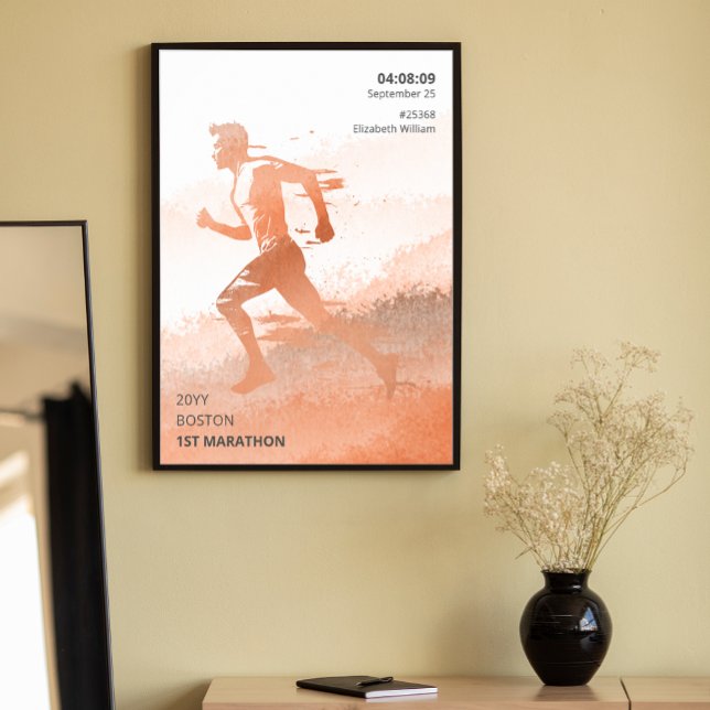 Personalised Marathon Race Runner Gift Poster (Personalized Marathon Race Runner Gift Poster)
