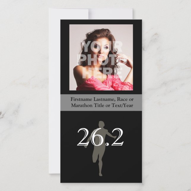 Personalised Marathon Runner 26.2 Keepsake Announcement (Front)