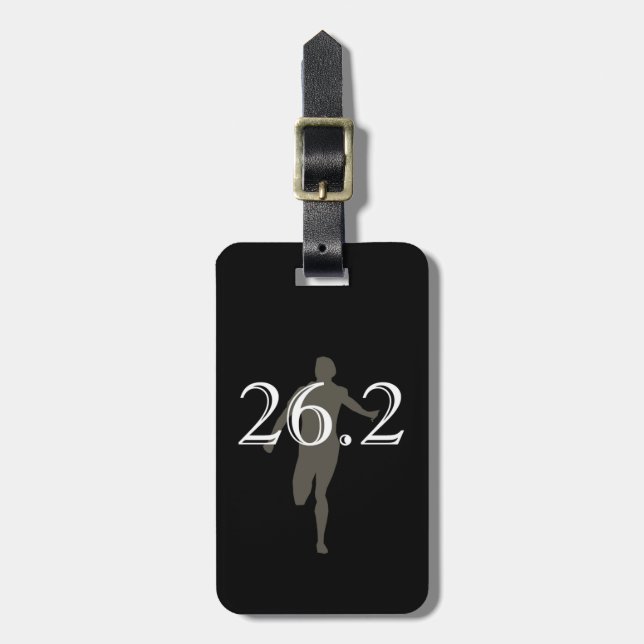 Personalised Marathon Runner 26.2 Keepsake Luggage Tag (Front Vertical)
