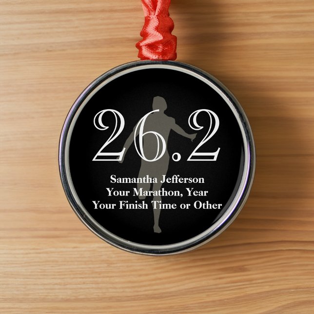 Personalised Marathon Runner 26.2 Keepsake Medal Metal Tree Decoration (personalized marathon runner medal)