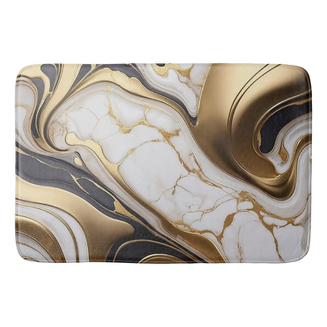 Personalised Marble Agate Elegant Custom Gift Bath Mat (Front)