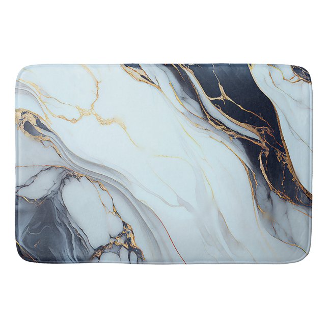 Personalised Marble Agate Elegant Custom Gift Bath Mat (Front)