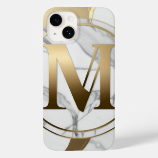 Personalised Marble & Gold Monogram iPhone Case