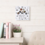 Personalised Marble Grandma Photo Collage Family Square Wall Clock<br><div class="desc">Grandma we love you! This gorgeous personalised wall clock is the perfect gift to let your grandmother know how much you love her. Simply upload your favourite pictures which are displayed on a grey marble background and customise the text to make this an extra special unique gift. Grandma can be...</div>