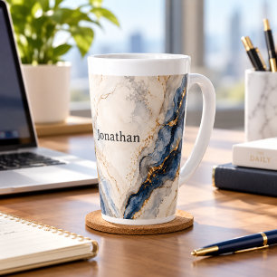 Personalised Marble Latte Mug