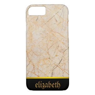 personalised Marble Pattern and Faux Gold Foil Case-Mate iPhone Case
