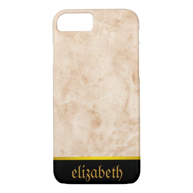 personalised Marble Pattern and Faux Gold Foil Case-Mate iPhone Case (Back)