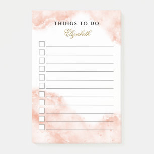 Personalised Marble Peachy Terracotta To Do List Post-it Notes