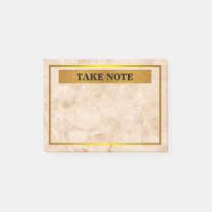 Personalised Marble Take Note with gold border