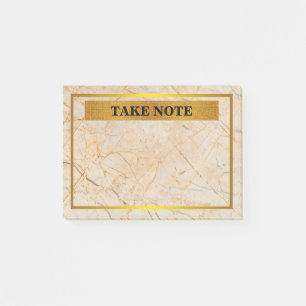 Personalised Marble Take Note with gold border