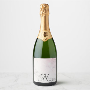 Personalised Marble with glitter details Sparkling Wine Label