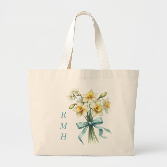 Personalised March Daffodil Tote Bag (Front)