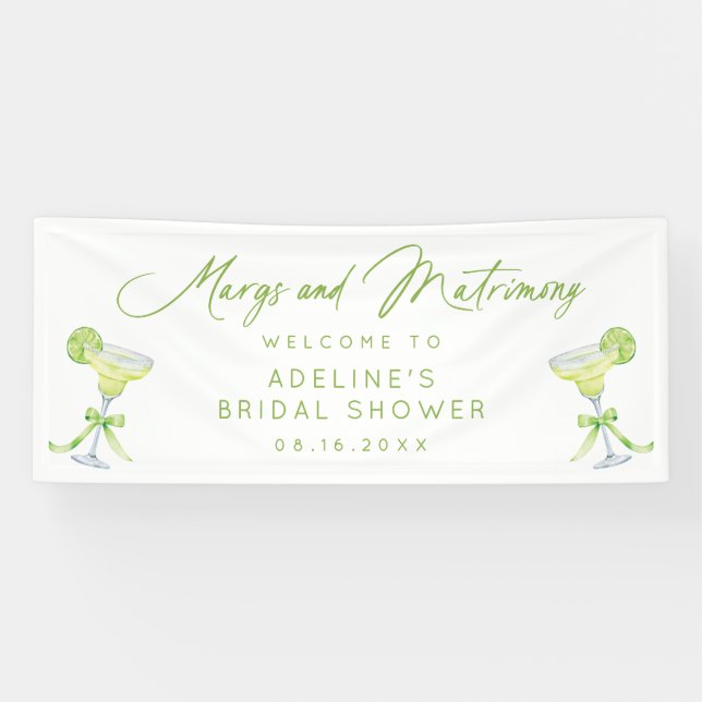 Personalised Margs And Matrimony Bridal Shower Banner (Horizontal)