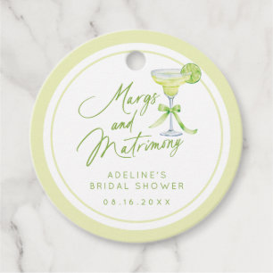 Personalised Margs And Matrimony Bridal Shower Favour Tags