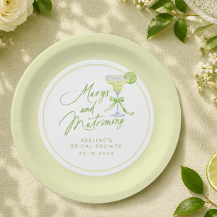 Personalised Margs And Matrimony Bridal Shower Paper Plate