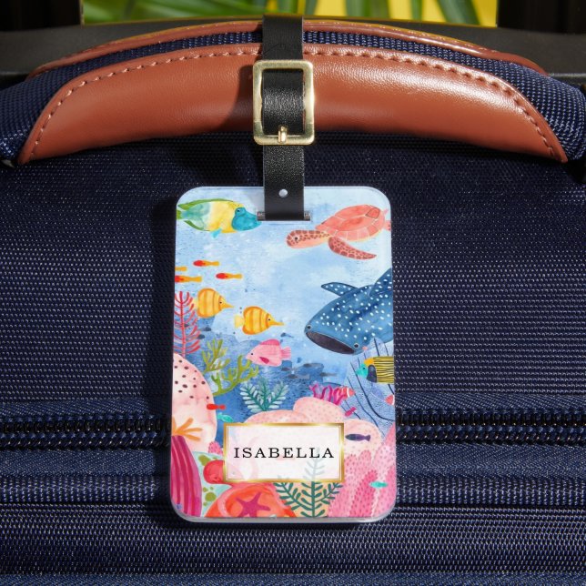 Personalised | Marine Life Luggage Tag (Front Insitu 2)