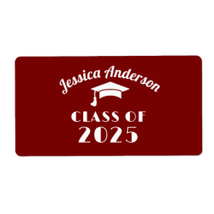Personalised Maroon and White Graduation 