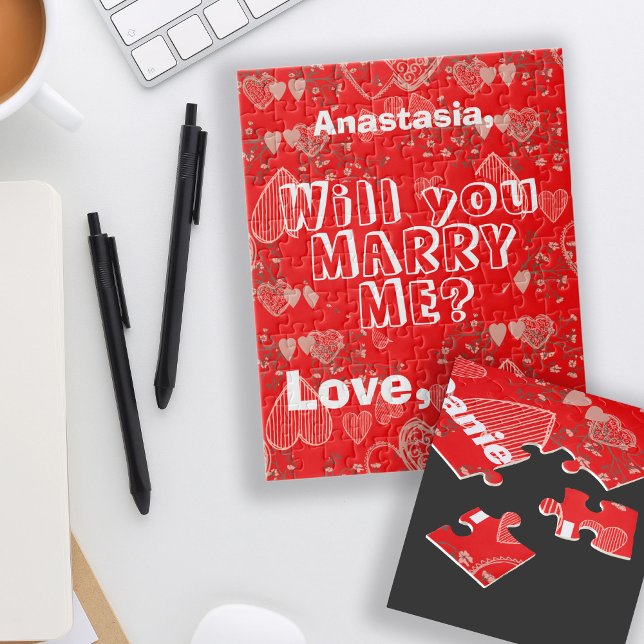 Personalised marriage proposal will you marry me jigsaw puzzle (Creator Uploaded)