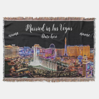 Personalised Married in Las Vegas Throw Blanket