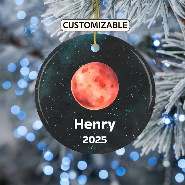 Personalised Mars Ornament, Solar System, Planet Ceramic Tree Decoration (Creator Uploaded)