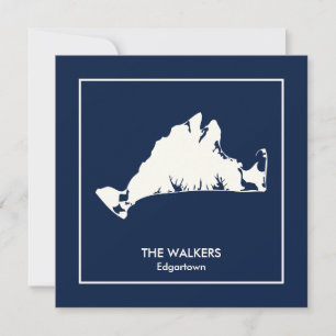 Personalised Martha's Vineyard Silhouette Card