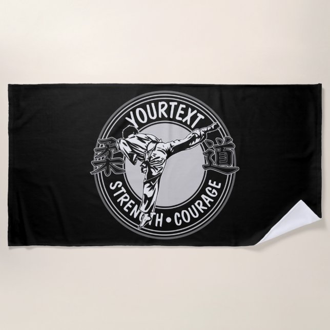 Personalised Martial Arts JUDO Japan Combat Sport  Beach Towel (Front)