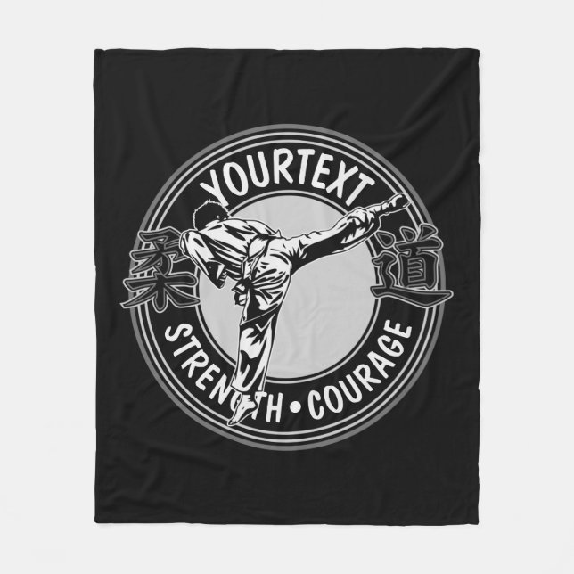 Personalised Martial Arts JUDO Japan Combat Sport Fleece Blanket (Front)