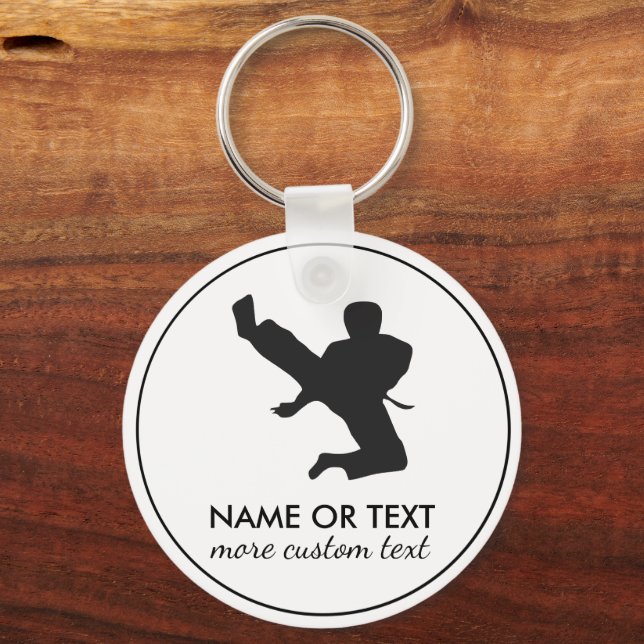 Personalised Martial Arts Karate Custom Name Key Ring (Front)