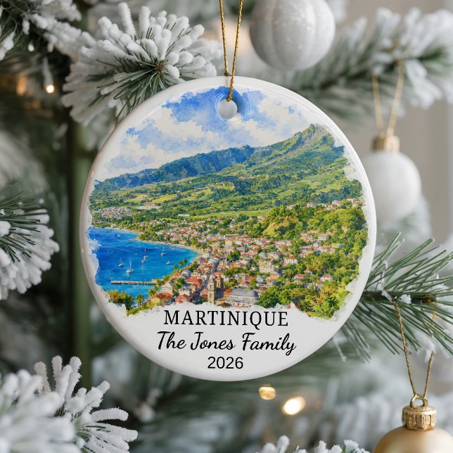 Personalised Martinique Ceramic Ornament, Custom C Tree Decoration (Creator Uploaded)