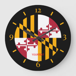 Personalised Maryland State Flag Design on Large Clock