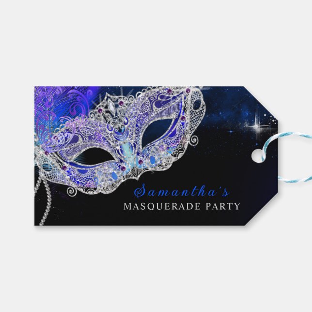 Personalised  Masquerade Party Gift Tags (Front (Horizontal))